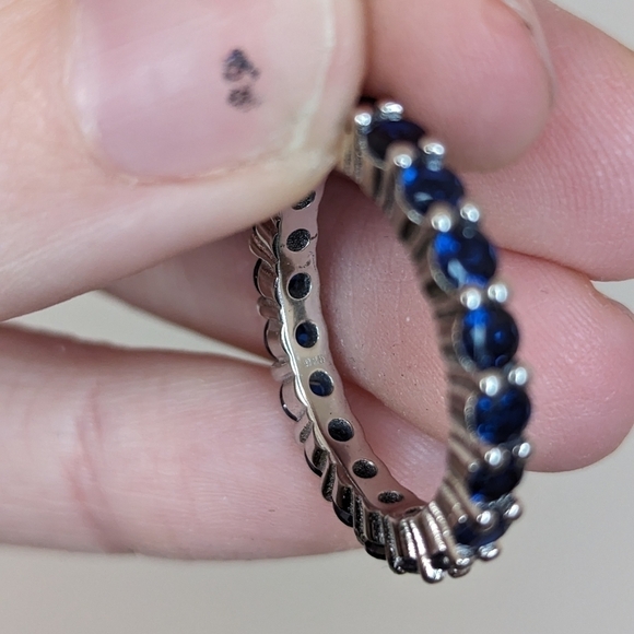 Sterling Silver 925 Blue CZ Ring size 7 - Picture 2 of 4